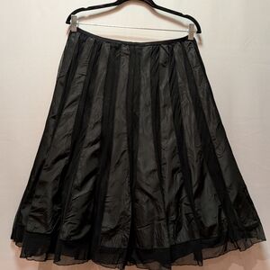 Black Pleated A-Line Skirt